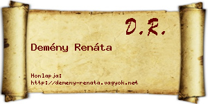 Demény Renáta névjegykártya